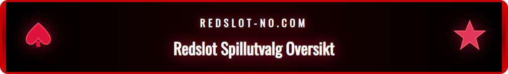Skjermbilde som viser det varierte spillutvalget hos Redslot casino.