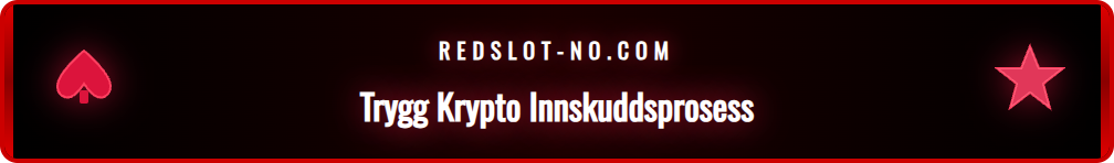 Skjermbilde som viser innskuddssiden på Redslot med Bitcoin valgt som betalingsmetode for norske brukere.