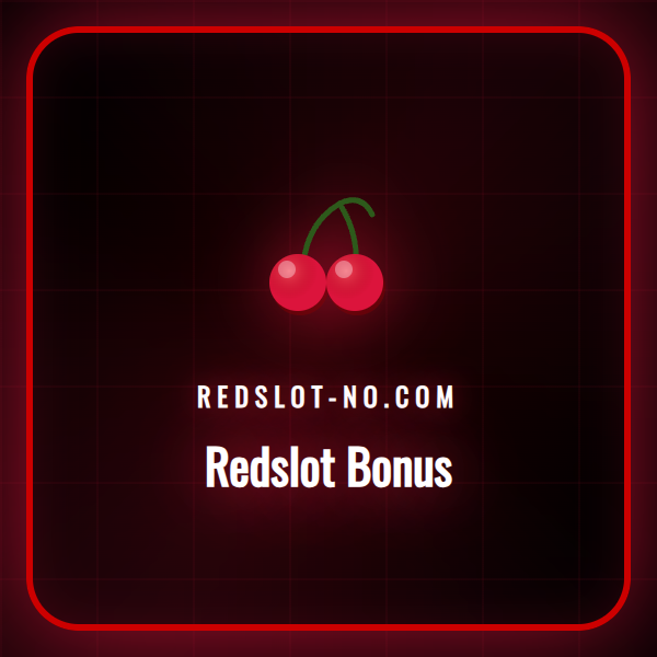 Illustrasjon av Redslot-logoen med bonusmynter og spillelementer.