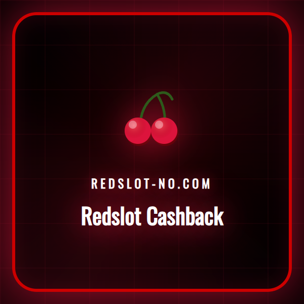En illustrasjon som viser en bunke med norske kroner og casino-sjetonger med Redslot-logoen, symboliserer cashback-fordeler.