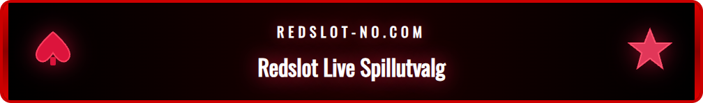 Oversikt over Redslots live casino-lobby med miniatyrbilder av ulike spill som rulett, blackjack og baccarat.