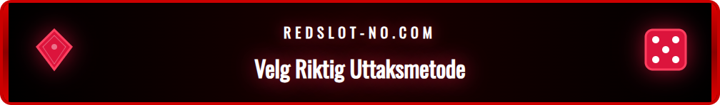 Grafikk som viser ulike betalingsmetoder hos Redslot for norske spillere.