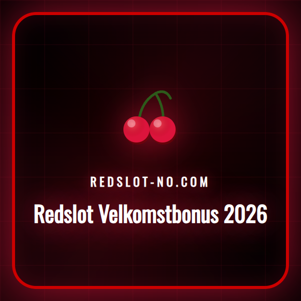 En illustrasjon som viser Redslot casino-logoen med bonustilbudet for 2026.