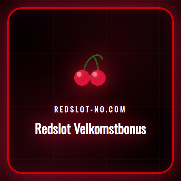 En illustrasjon som viser Redslot-logoen med en gaveeske som representerer velkomstbonusen.