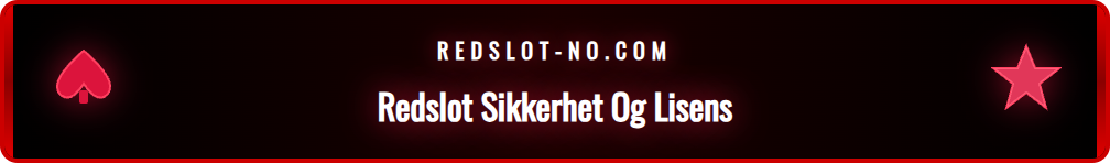 Skjermbilde som viser Redslots lisensinformasjon og SSL-kryptering.